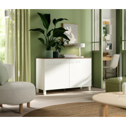 Тумба Ikea Besta/Lappviken/Stubbarp с дверцами 120x42x75 (Белый/Под Орех)