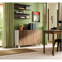 Tumba Ikea Besta/Lappviken/Stubbarp cu usi 120x42x75 (Aspect Nuc/Alb) Thumb