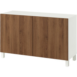 Tumba Ikea Besta/Lappviken/Stubbarp cu usi 120x42x75 (Aspect Nuc/Alb) Thumb