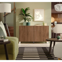 Тумба Ikea Besta/Lappviken/Stubbarp с дверцами 120x42x75 (Под Орех/Белый)