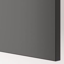 Tumba Ikea Besta/Lappviken/Stubbarp cu usi/sertare/deschidere apasare 120x42x74 (Alb/Gri Inchis) Thumb
