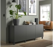 Тумба Ikea Besta/Lappviken/Stubbarp плавно-закрывающиеся петли 180x42x74 (Темно-серый)