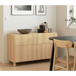 Tumba Ikea Besta/Lappviken/Stubbarp sina sertar cu inchidere lina 120x42x74 (Aspect stejar antichizat)