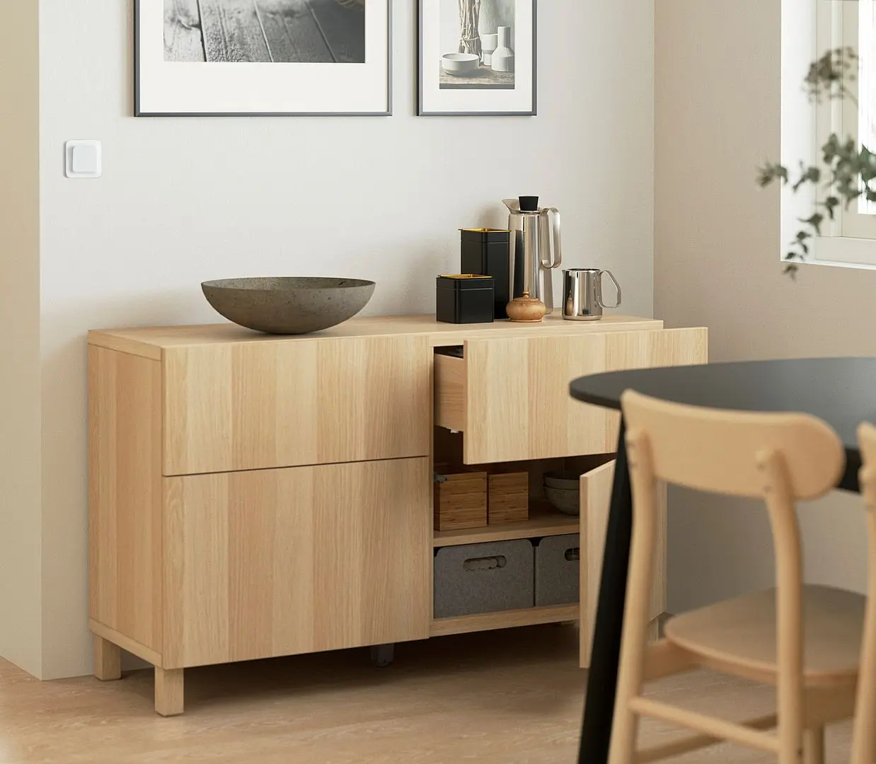 Tumba Ikea Besta/Lappviken/Stubbarp sina sertar cu inchidere lina 120x42x74 (Aspect stejar antichizat) - 5