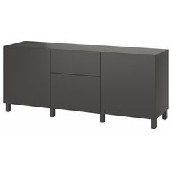 Тумба Ikea Besta/Lappviken/Stubbarp ящики/нажимные направляющие 180x42x74 (Темно-Серый) Thumb