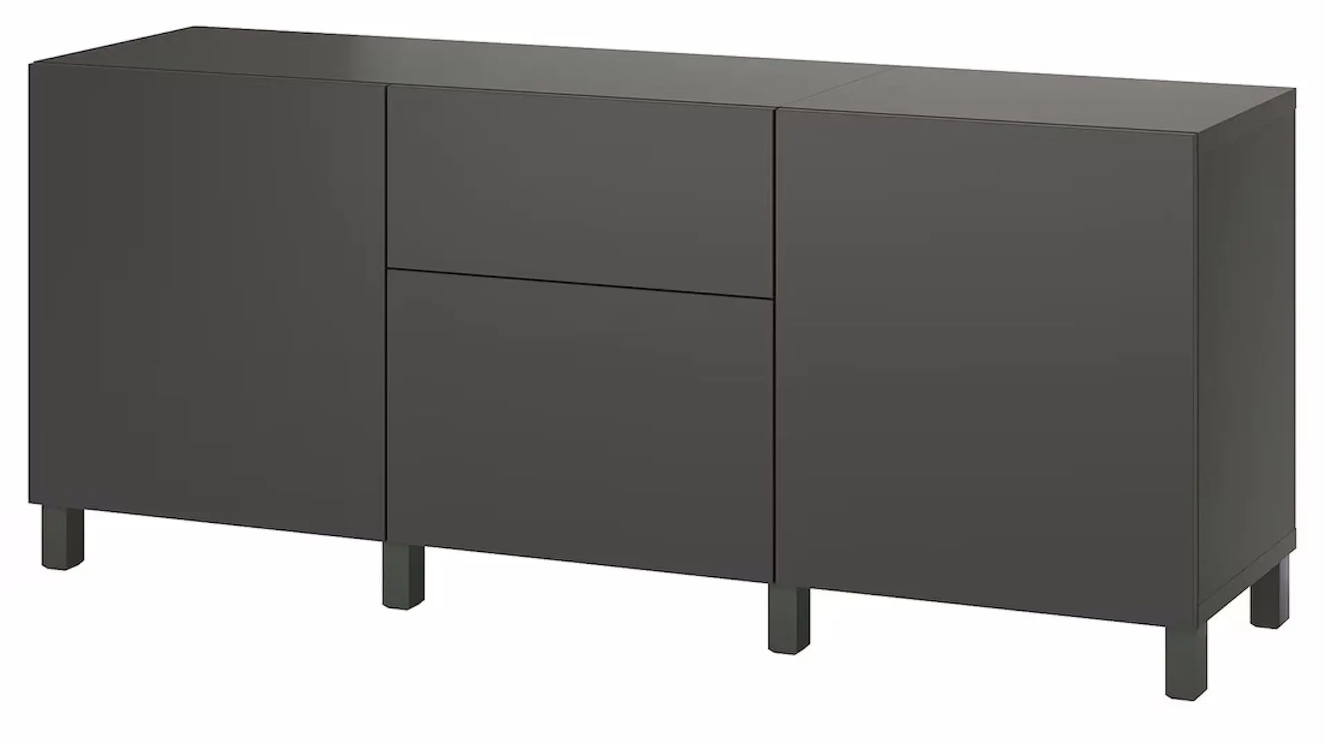 Тумба Ikea Besta/Lappviken/Stubbarp ящики/нажимные направляющие 180x42x74 (Темно-Серый) - 2