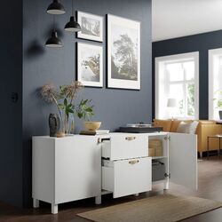 Tumba Ikea Besta/Lappviken/Stubbarp sertare/sina sertar inchidere lina 180x42x74 (Alb) Thumb