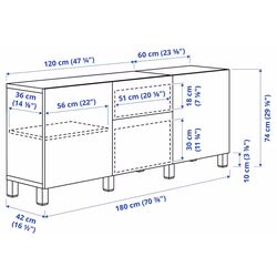 Tumba Ikea Besta/Lappviken/Stubbarp sertare/sina sertar inchidere lina 180x42x74 (Alb) Thumb