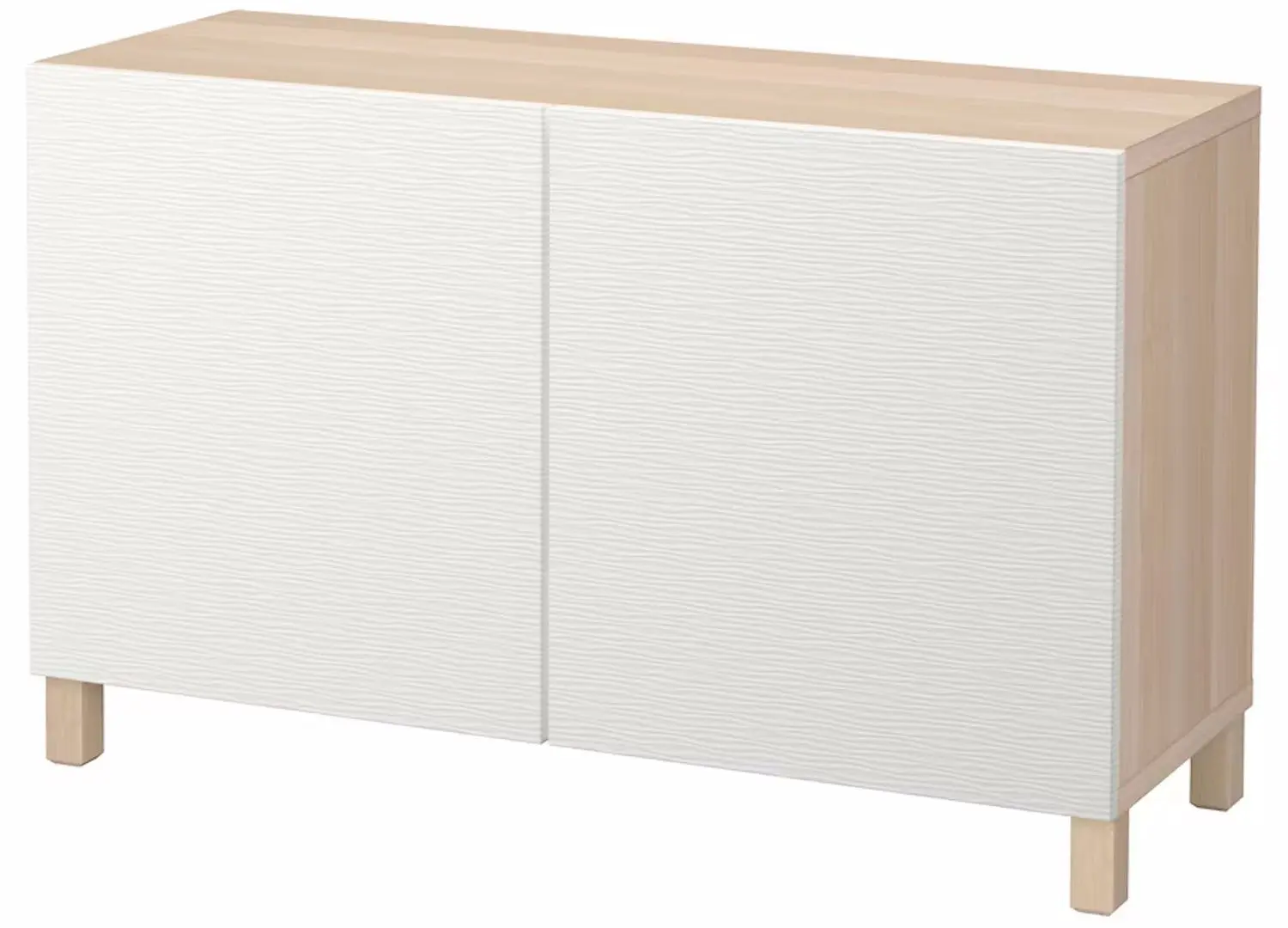 Tumba Ikea Besta/Laxviken/Stubbarp cu usi 120x42x74 (Aspect Stejar Antichizat/Alb)