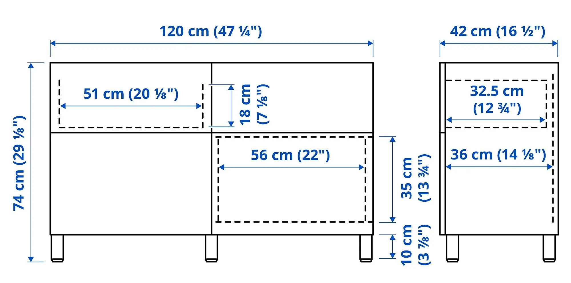 Tumba Ikea Besta deschidere apăsare 120x42x74 (Alb Bergsviken/Stubbarp/Bej Aspect Marmură)