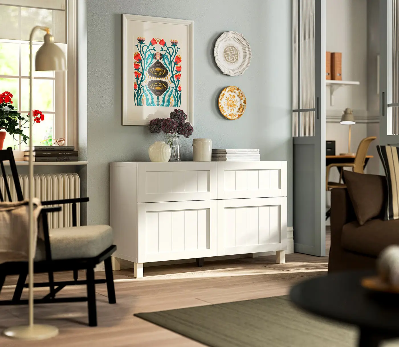 Тумба Ikea Besta/Pipmakare дверцы/ящики 120x42x74 (Белый) - 2