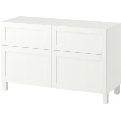 Тумба Ikea Besta/Pipmakare дверцы/ящики 120x42x74 (Белый) Thumb