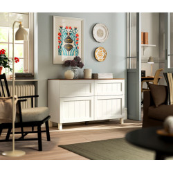 Tumba Ikea Besta/Pipmakare usi/sertare 120x42x74 (Alb/Aspect Nuc) Thumb