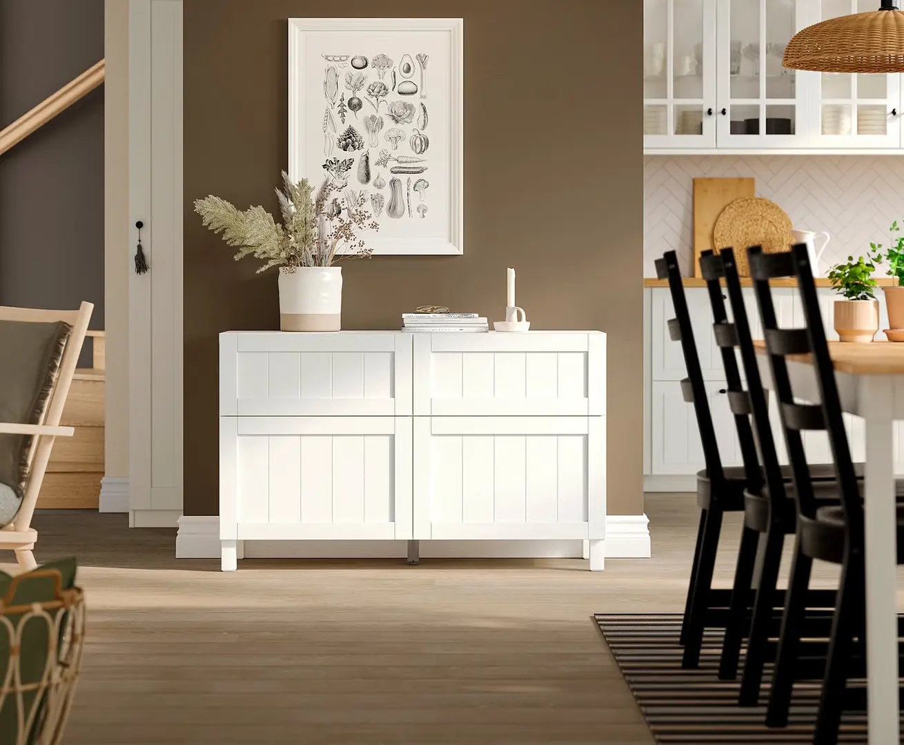 Тумба Ikea Besta/Pipmakare дверцы/ящики 120x42x74 (Белый)