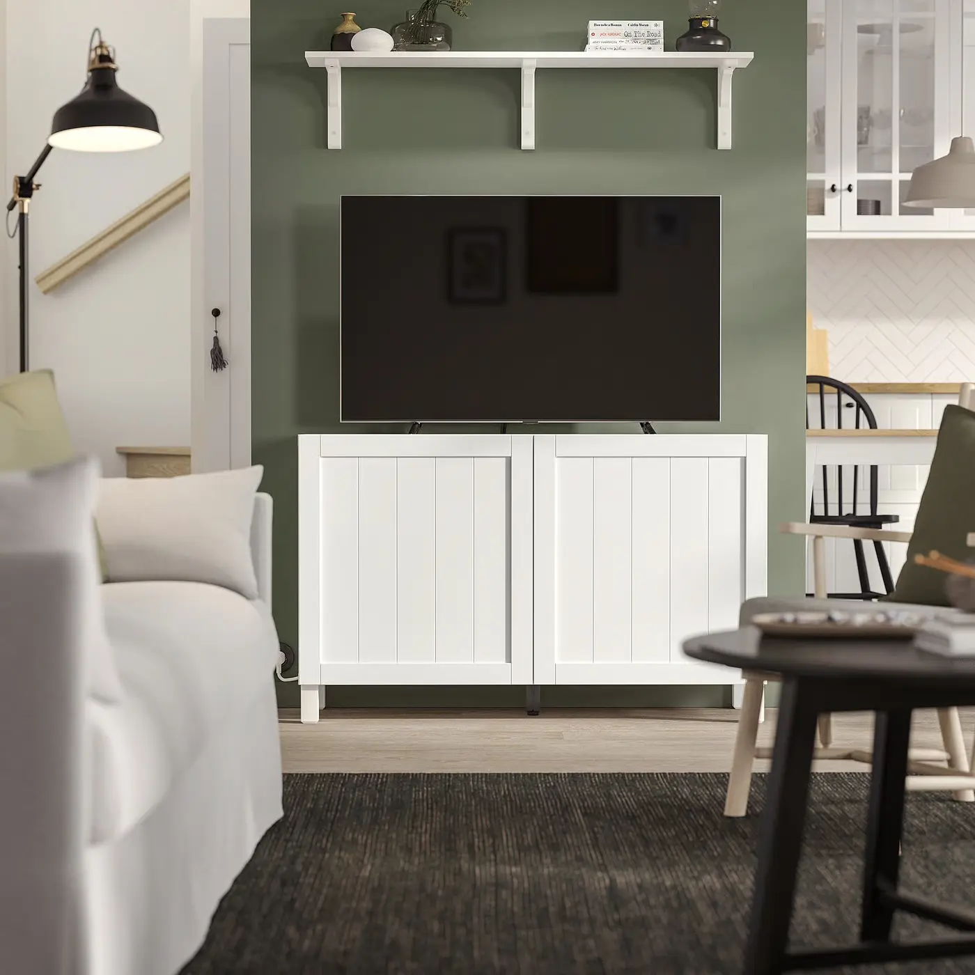 Tumba Ikea Besta/Pipmakare cu usi 120x42x74 (Alb) - 2