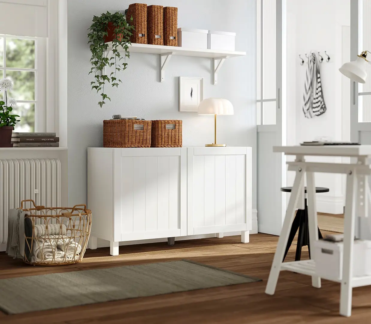 Tumba Ikea Besta/Pipmakare cu usi 120x42x74 (Alb)