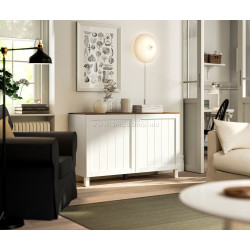 Тумба Ikea Besta/Pipmakare с дверцами 120x42x75 (Белый/Под Орех)