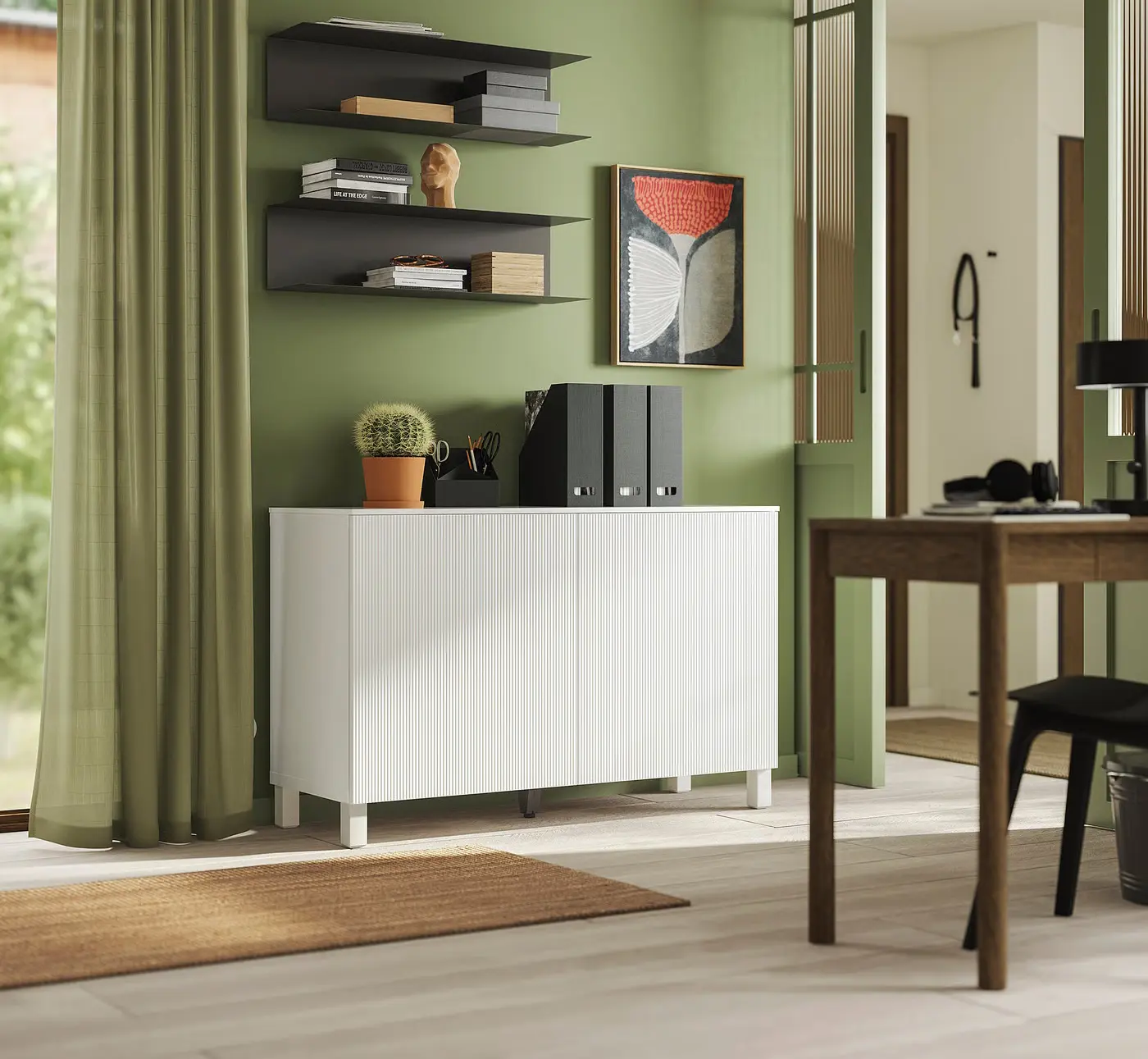 Tumba Ikea Besta cu usi 120x42x74 (Alb) - 2
