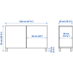 Tumba Ikea Besta cu usi 120x42x74 (Alb) Thumb