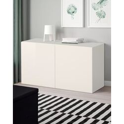 Tumba Ikea Besta/Selsviken polite/usi 120x42x64 (Lucios/Alb)