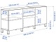 Тумба Ikea Besta/Selsviken/Stubbarp плавно-закрывающиеся петли 180x42x74 (Блестящий Белый/Белый/Темно-серый)