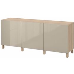 Tumba Ikea Besta/Selsviken/Stubbarp cu usi 180x42x74 (Aspect Stejar Antichizat/Bej Lucios) Thumb