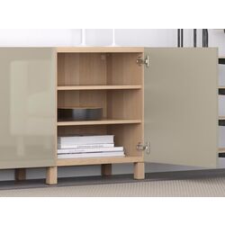 Tumba Ikea Besta/Selsviken/Stubbarp cu usi 180x42x74 (Aspect Stejar Antichizat/Bej Lucios) Thumb