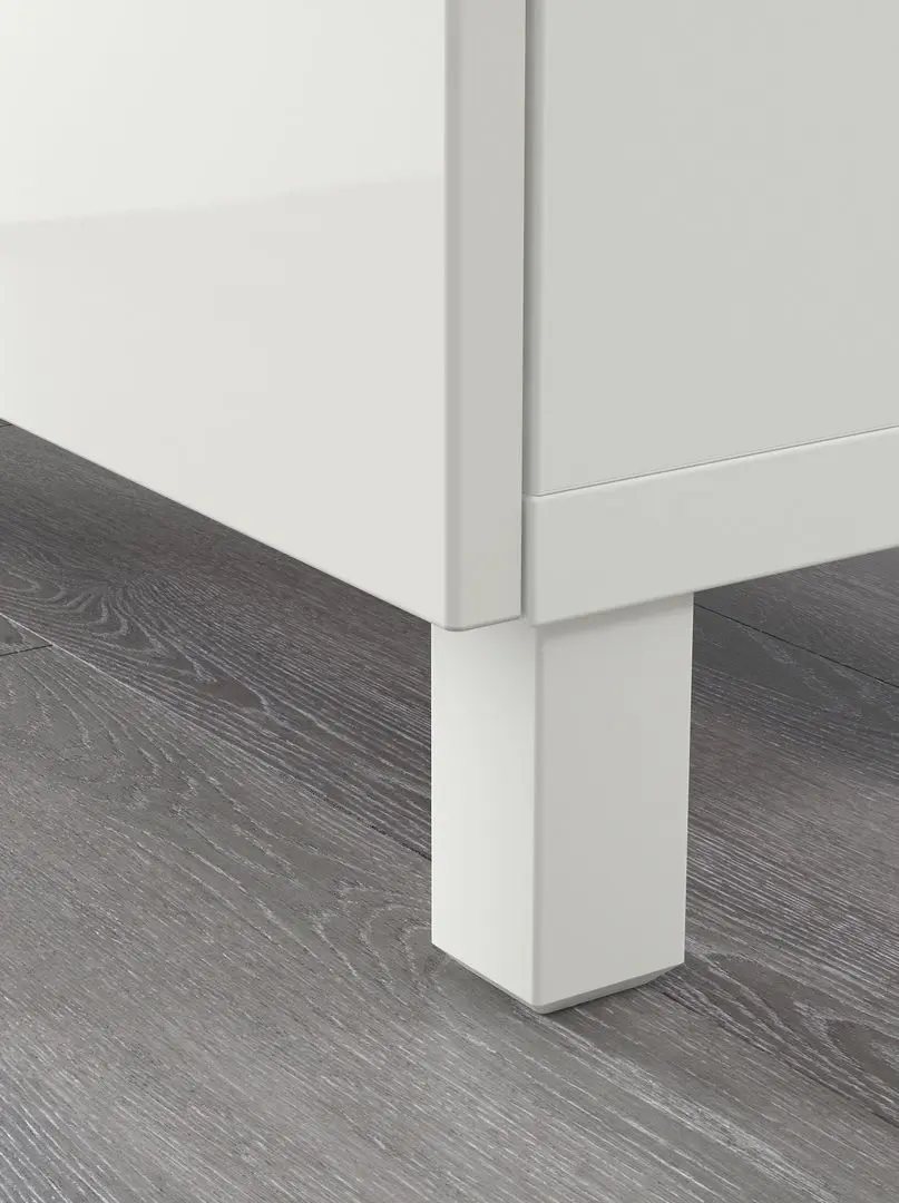 Тумба Ikea Besta/Selsviken/Stubbarp ящик с плавно-закрывающимися направляющими 180x42x74 (Белый/Глянцевый белый) - 4