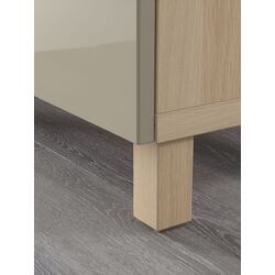 Tumba Ikea Besta/Selsviken/Stubbarp sina sertar cu inchidere lina 180x42x74 (Aspect stejar antichizat/Bej lucios) Thumb