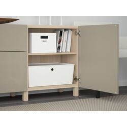 Tumba Ikea Besta/Selsviken/Stubbarp sina sertar cu inchidere lina 180x42x74 (Aspect stejar antichizat/Bej lucios) Thumb