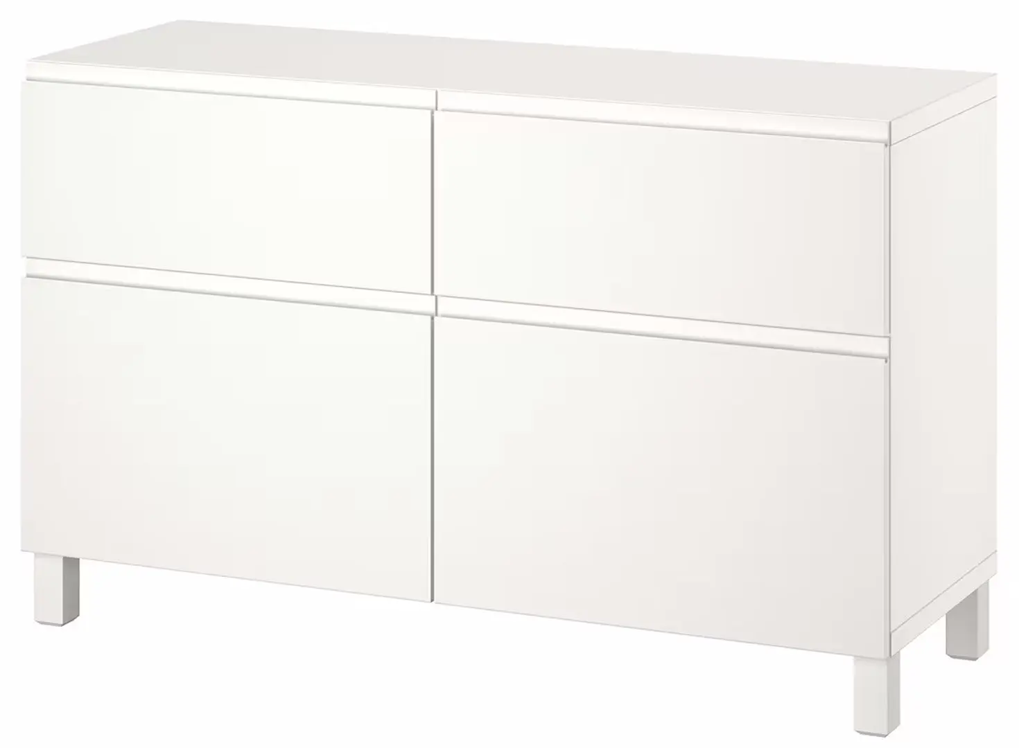 Tumba Ikea Besta/Vasterviken/Stubbarp usi/sertare/deschidere apasare 120x42x74 (Alb)