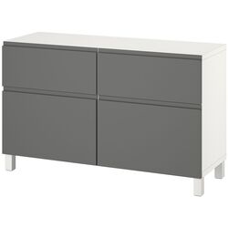 Tumba Ikea Besta/Vasterviken/Stubbarp glisiera sertar cu sistem apasare 120x42x74 (Alb/Gri inchis) Thumb