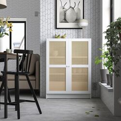 Tumba Ikea Billy/Hogadal usi 80x30x106 (Alb/Bambus)