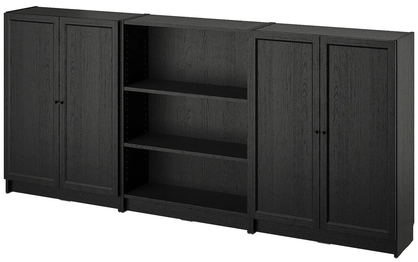 Tumba Ikea Billy/Oxberg 240x30x106 (Negru Aspect Stejar)