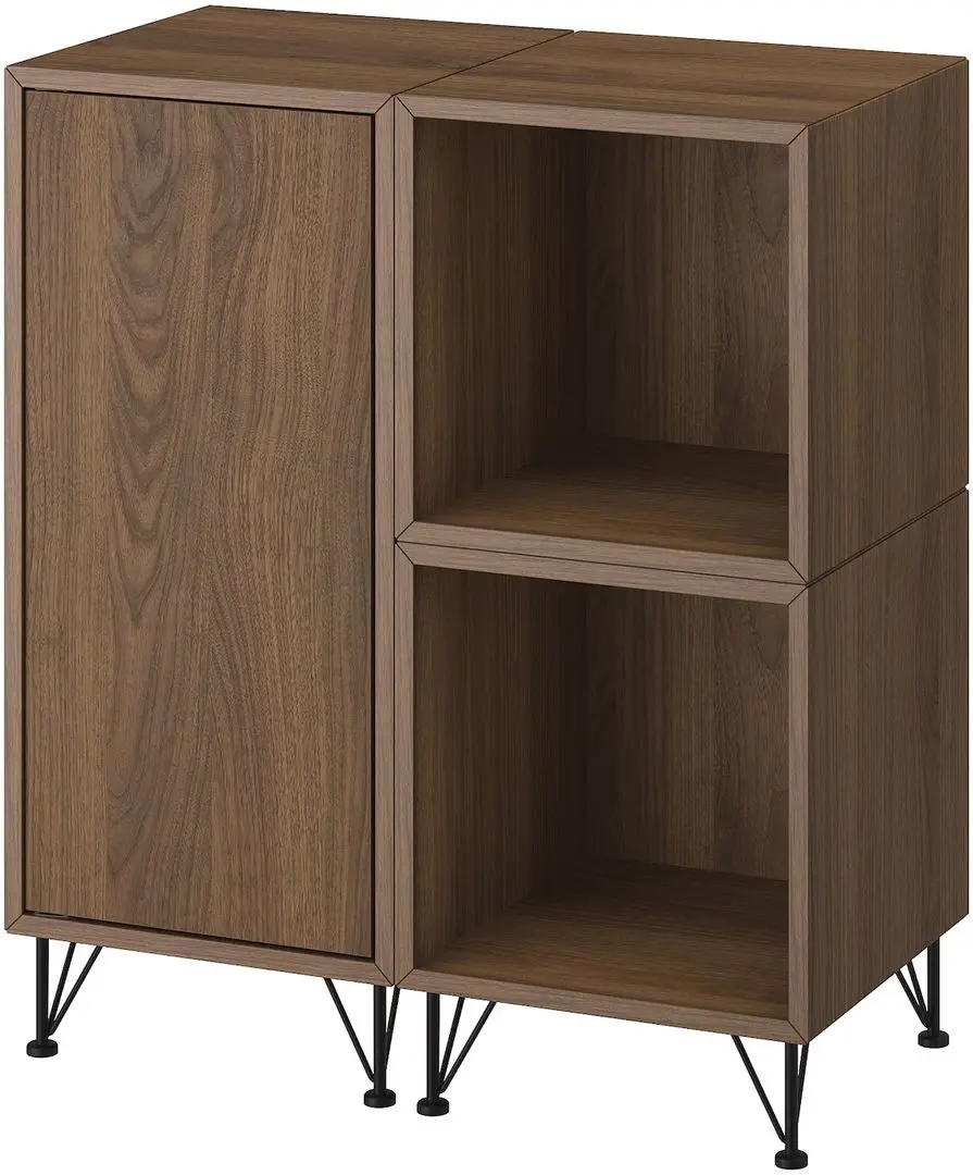 Tumba Ikea Eket cu usa 70x35x80 (Aspect Nuc/Negru)