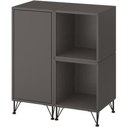 Tumba Ikea Eket cu usa 70x35x80 (Gri inchis/Negru) Thumb