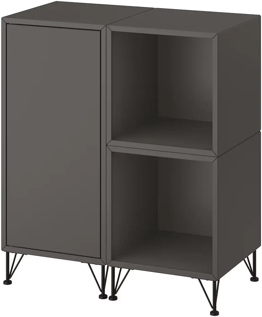 Tumba Ikea Eket cu usa 70x35x80 (Gri inchis/Negru)
