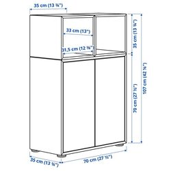 Tumba Ikea Eket cu picioare 70x35x107 (Gri Inchis/Aspect Nuc) Thumb