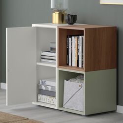 Etajera Ikea Eket cu picioare 70x35x72 (Alb/Aspect Nuc/Verde Deschis) Thumb