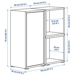 Etajera Ikea Eket cu picioare 70x35x72 (Alb/Aspect Nuc/Verde Deschis) Thumb
