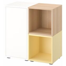 Tumba Ikea Eket cu picioruse 70x35x72 (Alb/Aspect Stejar Vopsit/Galben Deschis) Thumb