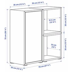 Tumba Ikea Eket cu picioruse 70x35x72 (Alb/Aspect Stejar Vopsit/Galben Deschis) Thumb