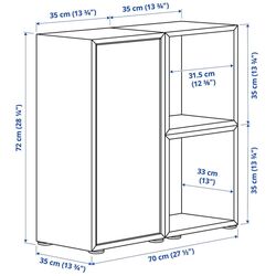 Tumba Ikea Eket cu picioare 70x35x72 (Alb/Aspect nuc/Galben deschis) Thumb