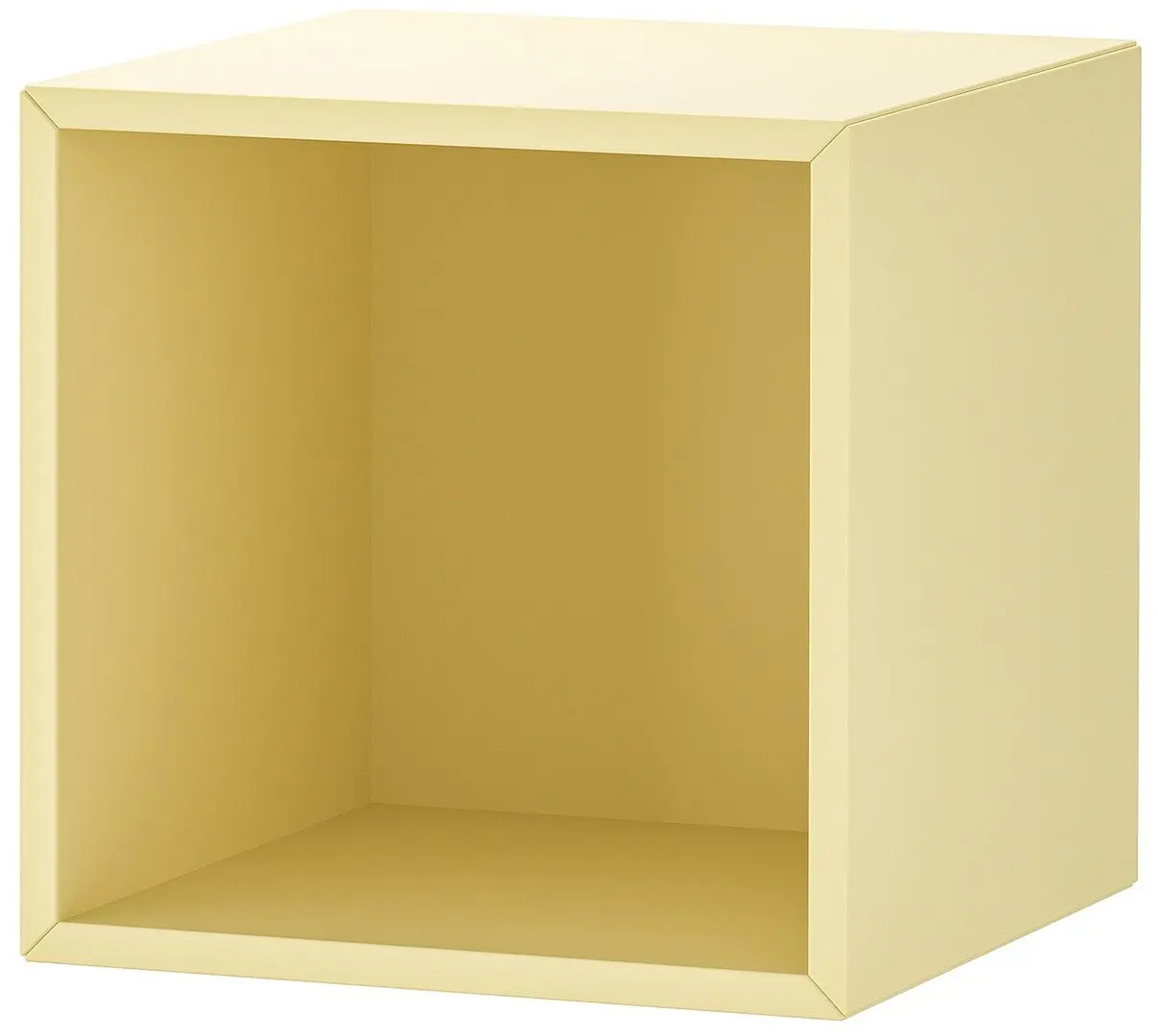 Tumba Ikea Eket cu picioare 70x35x72 (Alb/Aspect nuc/Galben deschis)