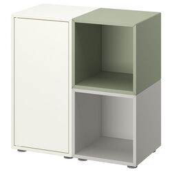 Tumba Ikea Eket cu picioare 70x35x72 (Alb/Gri/Verde Deschis)