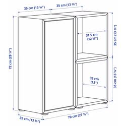 Tumba Ikea Eket cu picioruse 70x35x72 (Gri Inchis/Aspect Nuc/Galben Deschis) Thumb