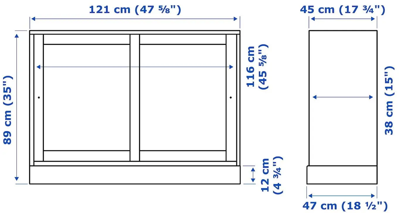 Tumba Ikea Havsta 121x47x89 (Gri-bej)