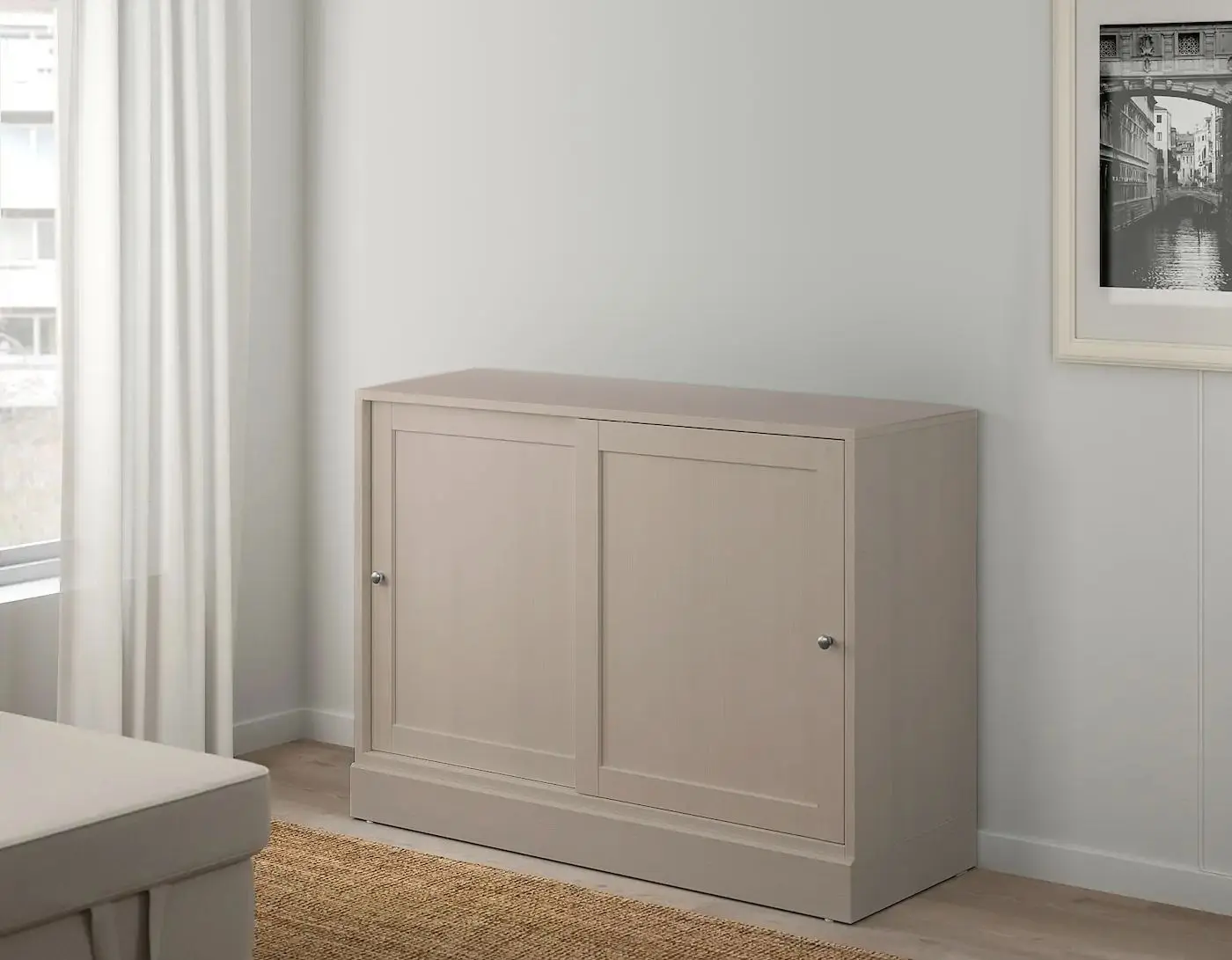 Tumba Ikea Havsta 121x47x89 (Gri-bej)