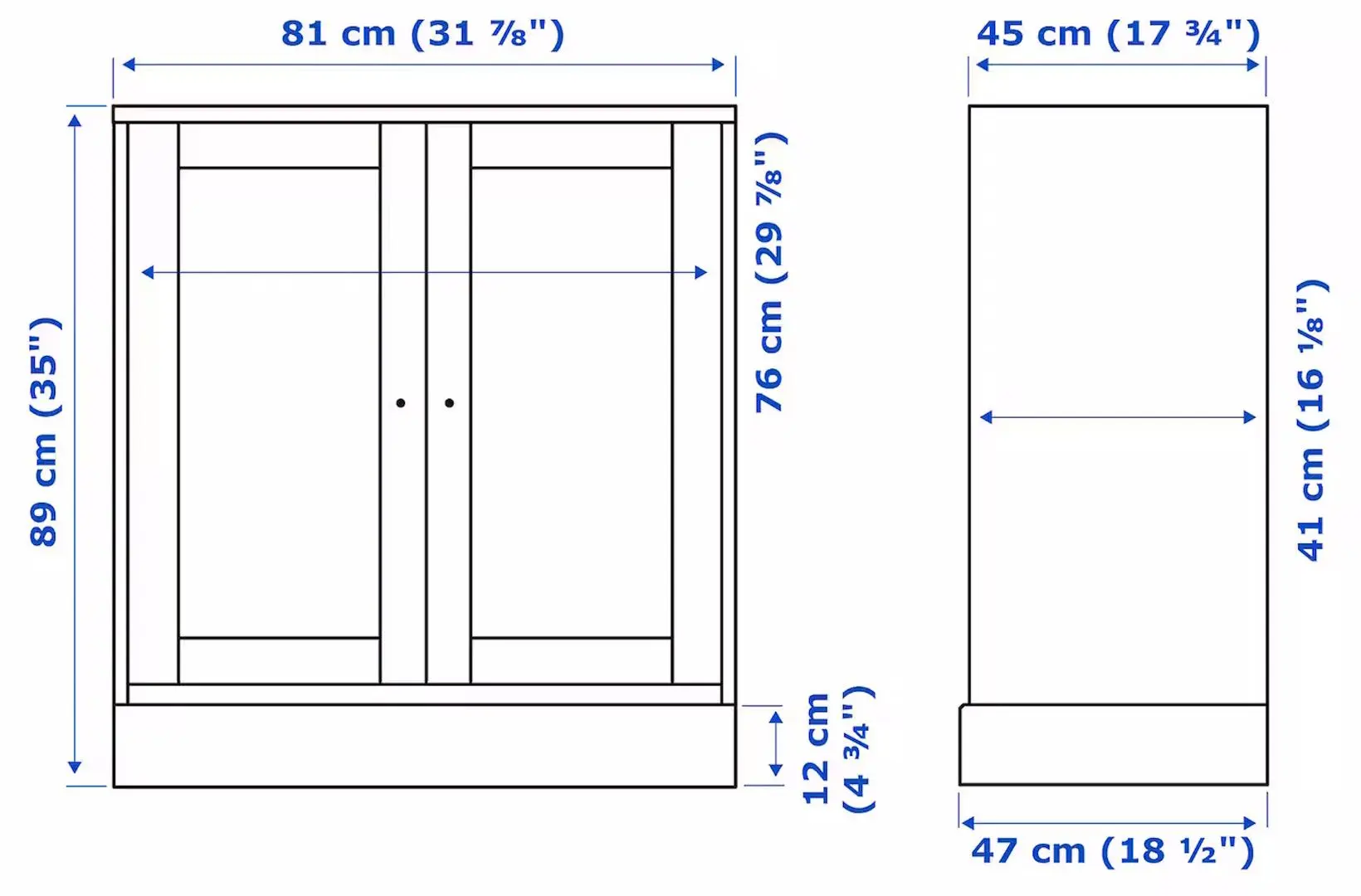 Tumba Ikea Havsta cu plinta 81x47x89 (Gri-Bej)
