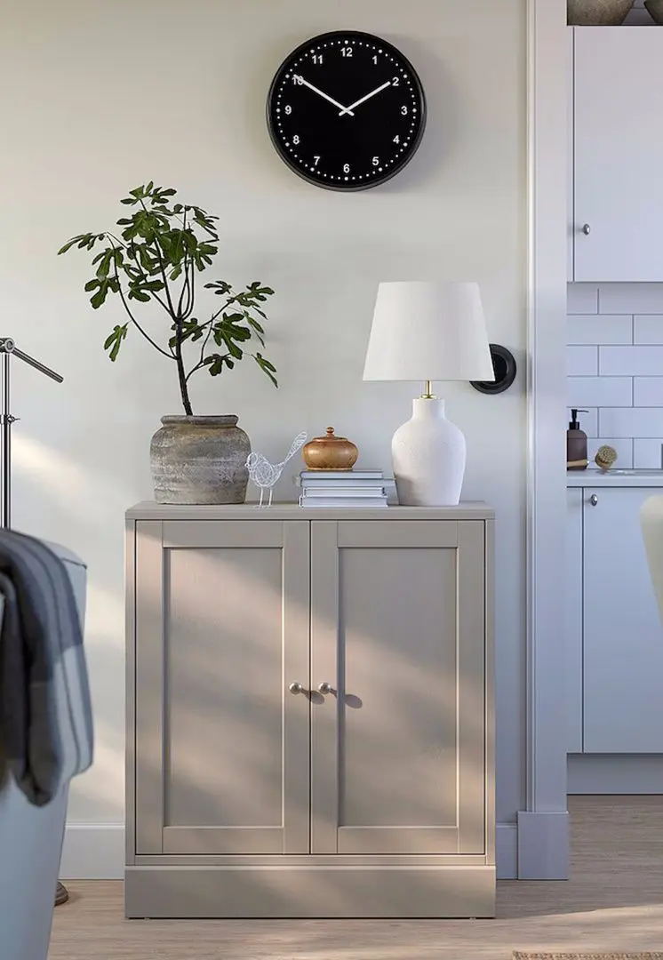 Tumba Ikea Havsta cu plinta 81x47x89 (Gri-Bej)